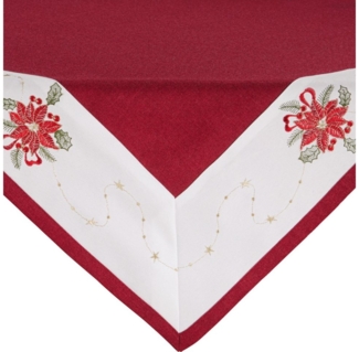 Erwin Müller Mitteldecke Mitteldecke "Weihnachtsstern", Leinen-Optik Blumen