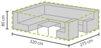 Perel Wetterfeste Schutzhülle Abdeckung für rechteckiges Garten Lounge Set, 320 x 275 x 80