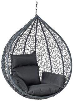 Hängesessel Polyrattan Hängekorb Rattan Hängestuhl Hängesitz Sessel Anthrazit