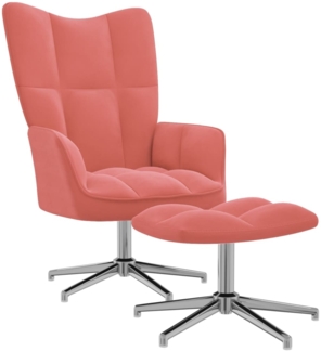 vidaXL Relaxsessel mit Hocker Rosa Samt [328132]