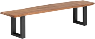 Holzbank Bullwer Akazie schwarz 190x40