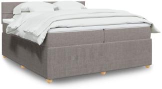 vidaXL Boxspringbett mit Matratze Taupe 200x200 cm Stoff 3289867