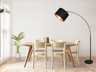 TRIO Leuchten Stehlampe Bolivia, Ein-/Ausschalter, ohne Leuchtmittel, warmweiß - kaltweiß, Stehleuchte schwarz-gold Fußschalter exkl 1xE27 max 10W, Höhe 171 cm