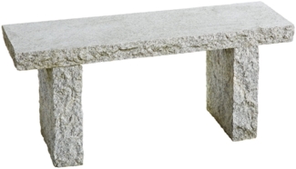 Dehner Gartenbank 2-Sitzer, 100 x 30 x 44 cm, Granit, grau, Sitzfläche und Füße aus massivem Granit