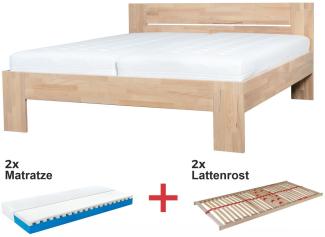 Bett + Matratze + Lattenrost Set 180x200 H1+H2