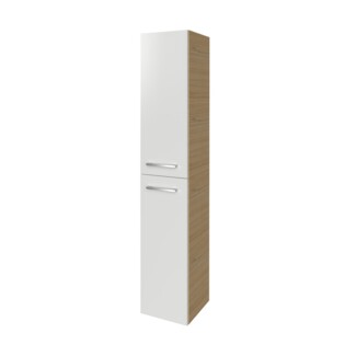 Fackelmann B.STYLE Hochschrank rechts, 30 cm breit, Weiß/Braun