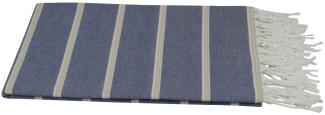 Strandtuch blau beige 95x175 cm "Hamamtuch"