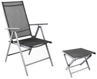 Hochlehner Klappstuhl + Klapphocker Fußhocker Aluminium Textilen