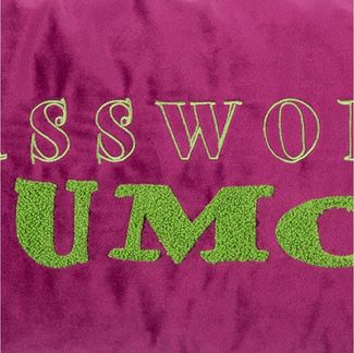 PAD Dekokissen Kissenhülle Letters Humor Green Hot Pink, Spruch, Statement, Schriftzug