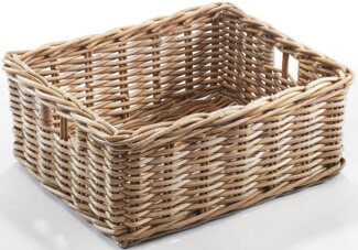 Kobolo Aufbewahrungskorb Rattankorb eckig Rattan kubu grey groß 52 x 40 x 20 cm (1 St)