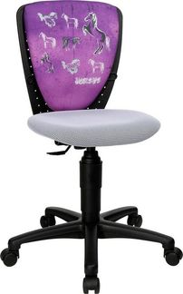 Topstar Nic 70570JD1 Pferde Kinderschreibtischstuhl, Drehstuhl, schwarz/weiß