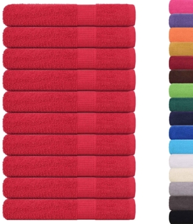 vidaXL Saunatücher 10 Stk. Rot 80x200 cm 360 g/m² 100% Baumwolle 136937