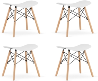 Valora CORFU Hocker Weiß Modernes ergonomisches Design x4