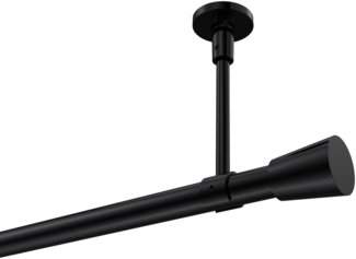 Gardinenstangen-Set Sonette Sitra 320 cm (geteilt in 2x160 cm), 1-läufig, 20 mm Ø Schwarz