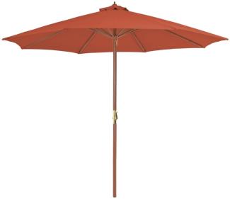 vidaXL Sonnenschirm mit Holz-Mast 300 cm Terrakotta 44498