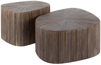 KAWOLA Couchtisch INKA (Set, 2-St), XL Teakholz braun viereckig