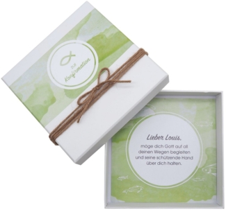 ZauberDeko Geschenkbox Geldgeschenk Verpackung Konfirmation MIT NAME Fisch Grün