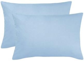 BettwarenShop Single Jersey Kissenbezug Ulm 2er Pack|40x60 cm| hellblau