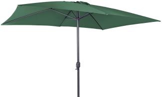 Alu Sonnenschirm 300x200 cm UV30+ rechteckig Kurbelschirm Gartenschirm grün