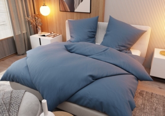 Mako Interlock Jersey Bettwäsche dunkelblau dots Garnitur 135x200 + 80x80