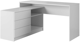 MOEBLO Eckschreibtisch WITO (Weiß/Graphit, Bürotisch Computertisch für Büro, Kinderschreibtisch Schülerschreibtisch), (BxHxT):139 x 76 x 51 cm