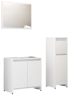 vidaXL 3-tlg. Badmöbel-Set Weiß Spanplatte [3056925]