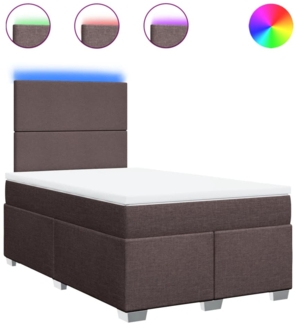 vidaXL Boxspringbett mit Matratze Dunkelbraun 120x190 cm Stoff 3292723
