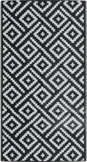 vidaXL Outdoor-Teppich ARAKIL Weiß und Schwarz 80x150 cm PP 368571