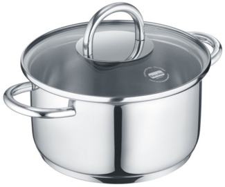 Berndes Kochtopf Mini mit Glasdeckel 12 und 14 cm, Edelstahl, poliert - b.mini, Edelstahl