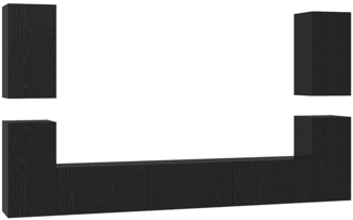 vidaXL TV-Schrankset Wandmontiert Schwarz Eichen-Optik Holzwerkstoff 3393124