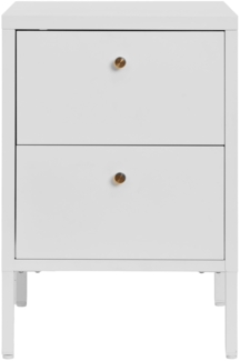 Kommode, 2 Schubladen, Stahl, weiß, 40 x 40 x 59,5 cm