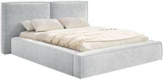 Selsey 'Tilves' Polsterbett 200x200 mit Bettkasten, Lattenrost, Velours, hellgrau