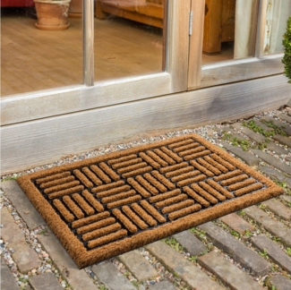 ASTRA Fußmatte Coco Home 3, rechteckig, Höhe: 16 mm, Kokos, Türmatte, Hoch Tief Struktur, wetterfest, rutschfest