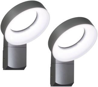 2er-Set Auffällige Wandleuchten ASTI, anthrazit, 18W HP-LED, 1400 Lumen, 5000K