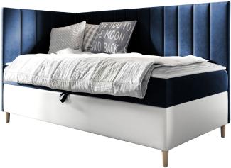 Boxspringbett Chapeni 'Junior 3' blau 90 x 200 cm Links