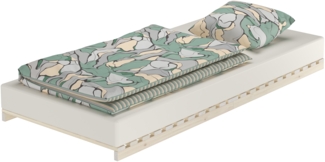 Niederflurbett metallfrei 90x200 Futon metallfreier Lattenrost, Fichte unbehandelt V-60.97-09ohne Zubehör