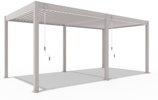 Weide Deluxe | Pergola Voll Aluminium freistehend | 3 x 6 M | Lamellendach Ivory Sand