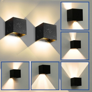 WILGOON LED Wandleuchte 6W LED Aluminium Wandlampe mit Austauschbarer, Auf & ab Einstellbarer, LED fest integriert, warmweiß, verstellbarer Wandstrahler für Wohnzimmer Schlafzimmer Treppen Flur