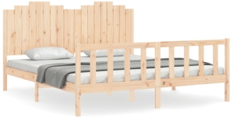 vidaXL Massivholzbett mit Kopfteil 180x200 cm 3192311