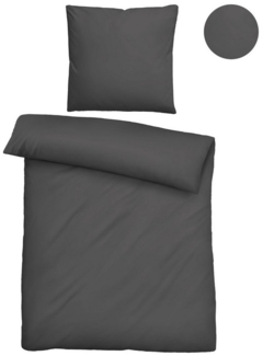 biberna Tencel Bettwäsche UNI, titanium, 1x 135x200 cm + 1x 80x80 cm