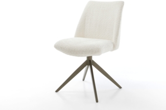 Drehstuhl Elso-Flex Bouclé Weiß Kreuzgestell breit Effektfinish Titan 360° drehbar Wippfunktion Taschenfederkern