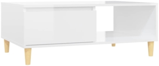 Couchtisch, Sofatisch Hochglanz-Weiß 90 x 60 x 35 cm Holzwerkstoff