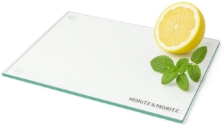 Moritz & Moritz Schneidebrett Glasschneidebrett 40x30 cm, Glas, (Einzelset, 1-St), 8mm Dicke Kratzfest, Hitzebeständig & Lebensmittelecht