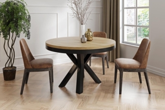 WFL GROUP Esstisch Clara, Tisch im Loft-Stil mit Metallbeinen