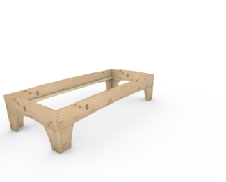 Zirbenbett Massivholzbett "Rosi" metallfrei 90 x 220 cm 48 cm ohne Kopfteil