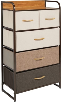 mDesign Kommode Schubladenschrank Aufbewahrung Metall Stoff Mehrfarbig Braun