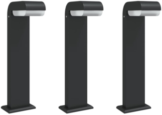 vidaXL Wegeleuchten 3 Stk. Schwarz 50 cm Aluminiumdruckguss 4006339