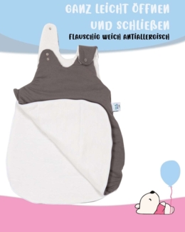 pic Bear Babyschlafsack mitwachsend - atmungsaktiv, Blätter, 50/56 : Blätter
