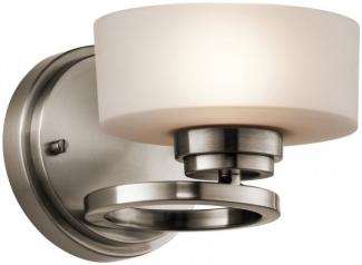 Wandlampe, Aluminium Glas, Zinn, H 12,7 cm