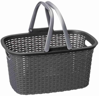 Einkaufskorb "Rattan" Kunststoff mit 2 Griffen